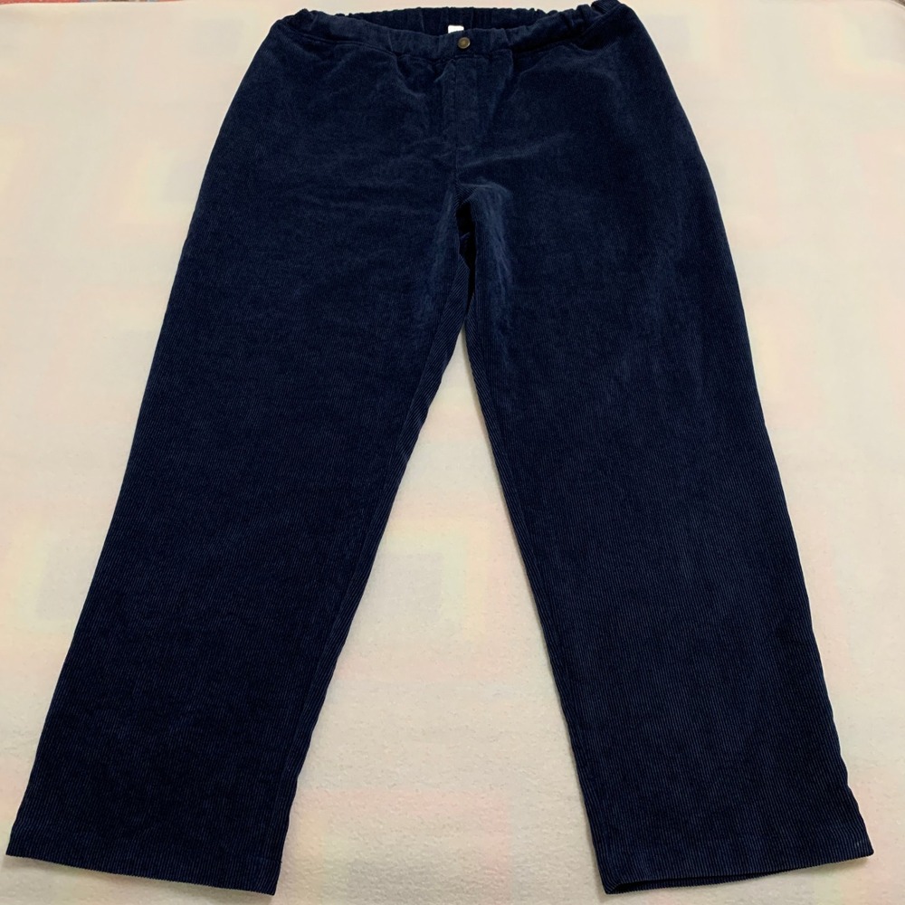 Woman Within Corduroy Straight-Leg Pant Women Plus 20W Navy Blue Pull On Casual